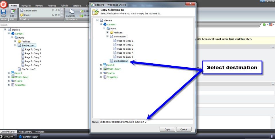 Copy Subitems To Dialog