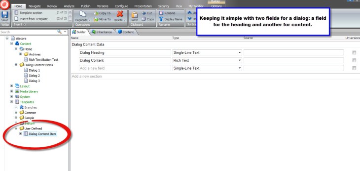 Dialog Content Item Template
