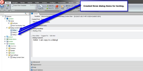 Dialog Content Items