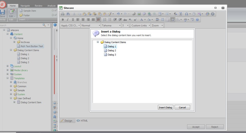 Insert Dialog Dialog Form RTF