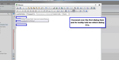 Inserted Three Dialogs WYSIWYG Hover