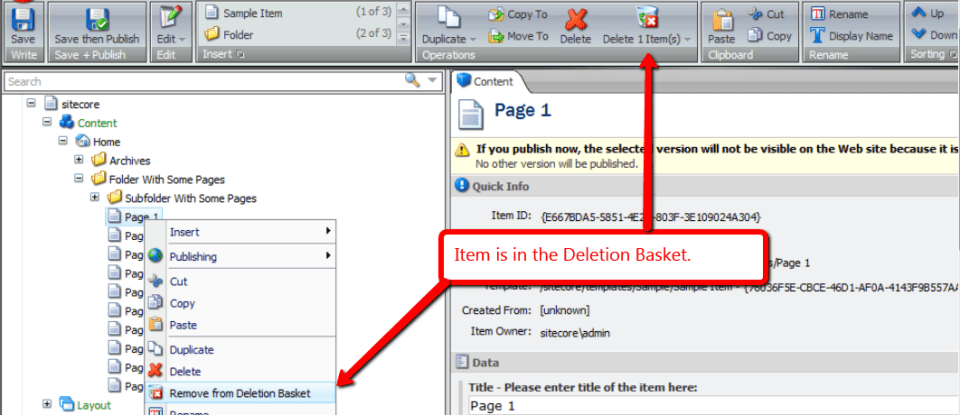 Toggle-In-Deletion-Basket