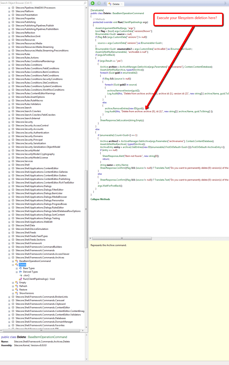 Sitecore.Shell.Framework.Commands.Archives.Delete