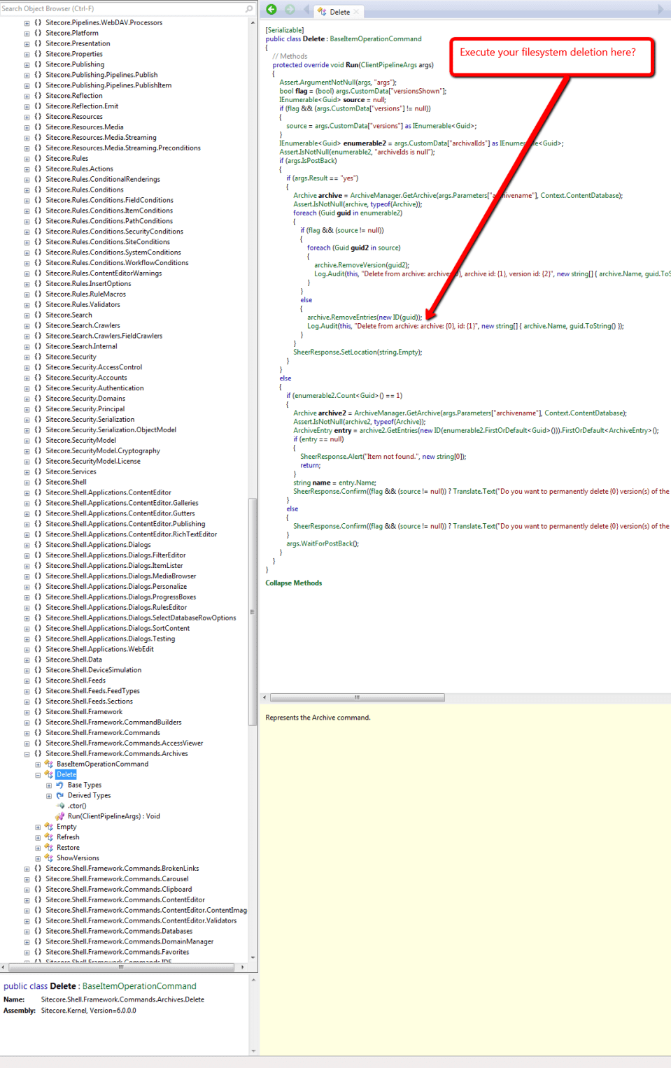 Sitecore.Shell.Framework.Commands.Archives.Delete